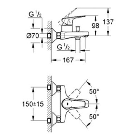 Смеситель для ванны Grohe BauFlow 32811 000 (32811000)