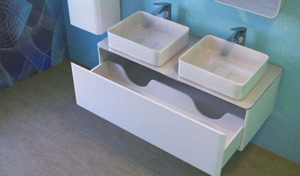 Тумба под раковину RAVAL Pure 120 подвесная белая Pur.01.120/P/W