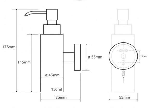 Настенный дозатор для жидкого мыла Bemeta NEO 104109015