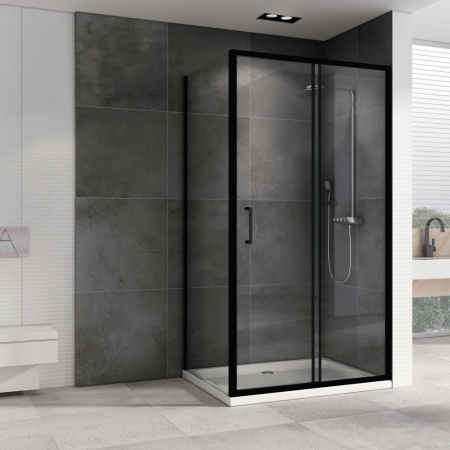 Душевой уголок (150х100) ABBER Schwarzer Diamant AG30150B5-S100B5 черный