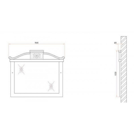 Зеркало BelBagno Primavera BB45S/BL
