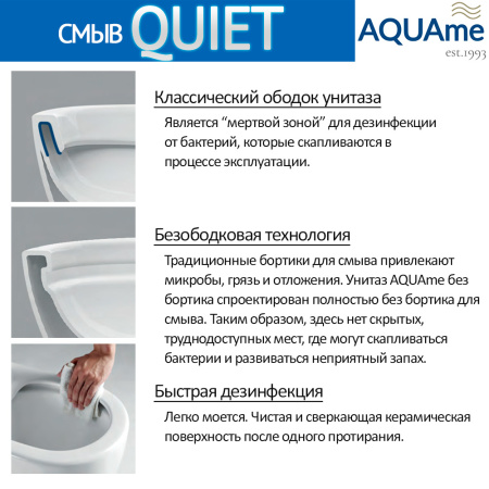 Унитаз подвесной безободковый AQUAme AQM2012