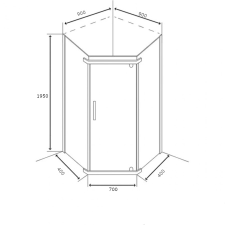 Душевой уголок (90х90) RUSH Palm (PI-A19090)