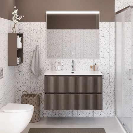 Тумба под раковину 100 BelBagno Uno UNO-MINI-1000-2C-SO-СO бежевый матовый, без раковины