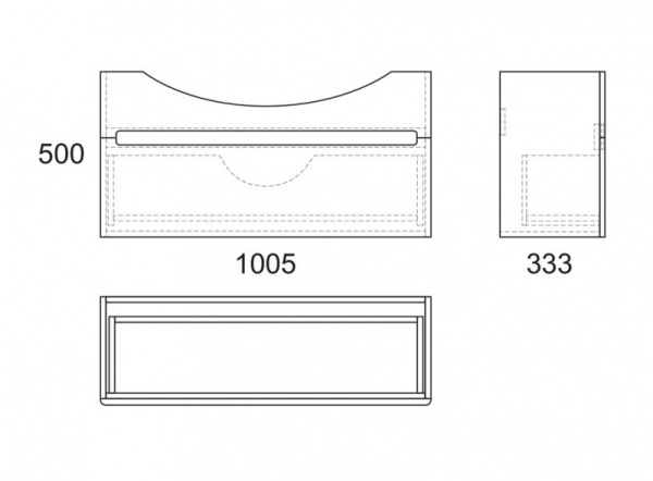 Тумба под раковину Owl 1975 Lagerta, 105 см, 1 ящик OW08.04.00