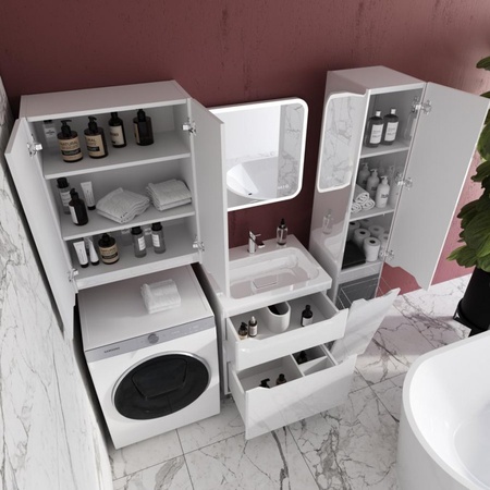 Тумба под раковину Style Line Марелла 60 Люкс Plus СС-00002396 белый глянец