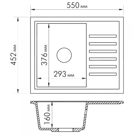 Кухонная мойка Rossinka, серая RS56-46SW-Gray