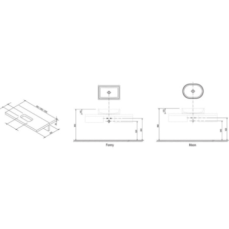 Столешница Ravak Formy 80 L белый X000000830