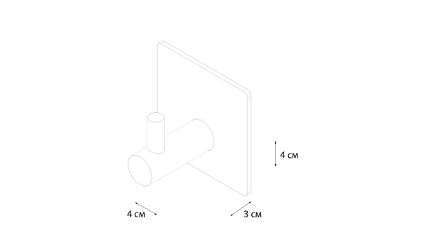 Крючок одинарный - 2 штуки, черный Fixsen Equipment FX-560A