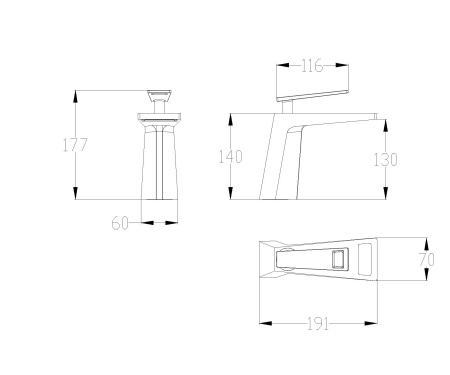 Смеситель для раковины чёрный/золото Bronze de Luxe Quadro A919B