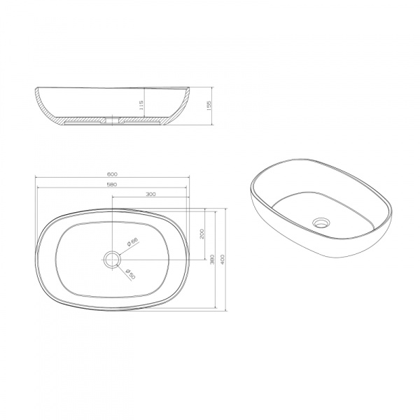 Раковина накладная прозрачная ABBER Kristall AT2805Opal коричневая