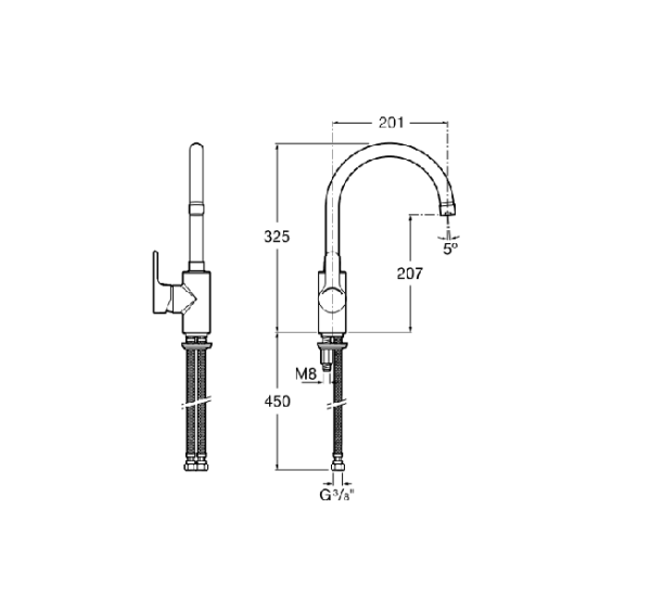 Смеситель для кухни Roca L20  5A8409C0M