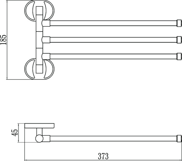 Держатель для полотенец поворотный 3-ой Savol 70 S-008603