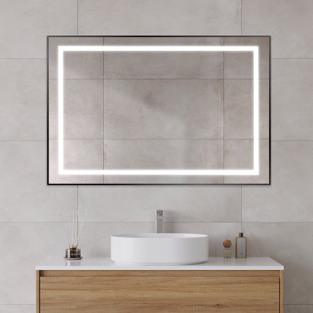 Зеркало (120х80) BelBagno Kraft  SPC-KRAFT-1200-800-SENS-NERO с подсветкой