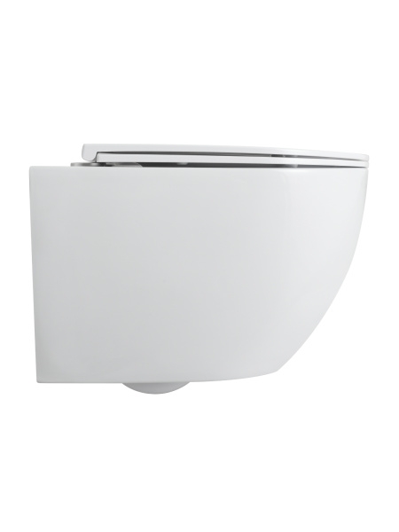 Унитаз подвесной безободковый с системой слива TORNADO Agger AT07150 сиденье с микролифтом