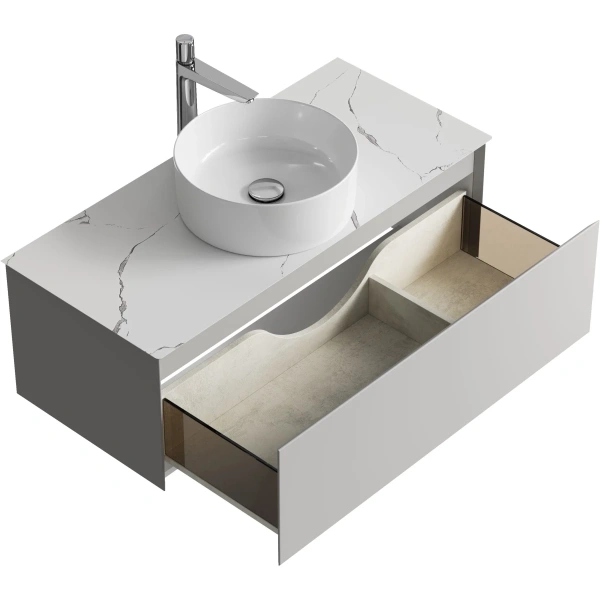 Тумба без раковины 100 см Aqwella Geometria GE01101ST серый туман матовый