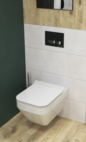 Подвесной унитаз безободковый Cersanit CREA SQUARE Clean On DPL EO slim 63115