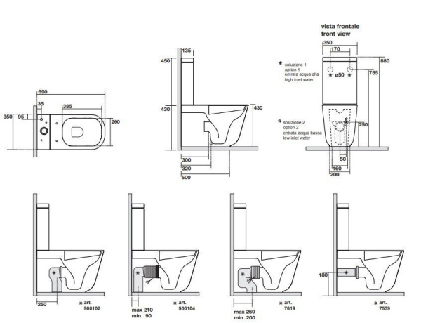 Чаша напольного унитаза Kerasan Tribeca 511731 без бачка и без сиденья, черный матовый