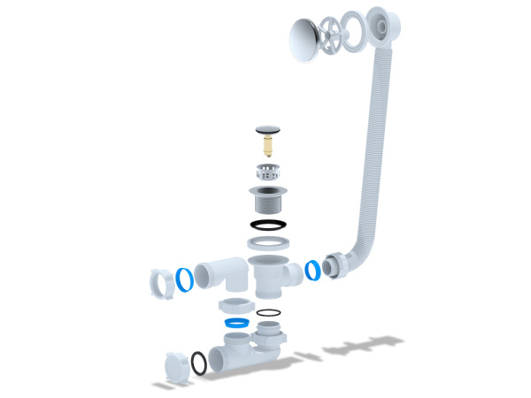 Сифон универсальный полуавтомат Cersanit Prime 64286