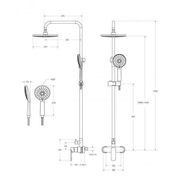 Душевая система CEZARES STYLUS-CD-IN Душевая система CEZARES STYLUS-CD-IN