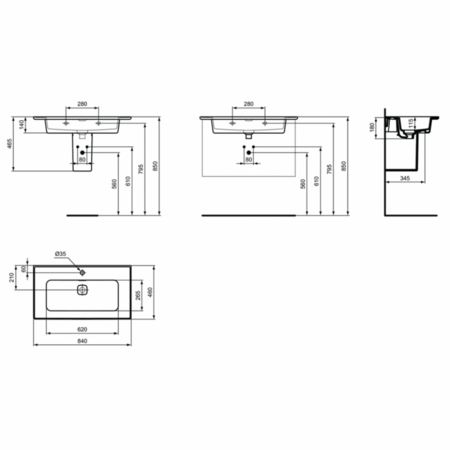 Раковина подвесная Ideal Standard Strada II 84 T300301
