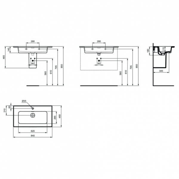 Раковина подвесная Ideal Standard Strada II 84 T300301