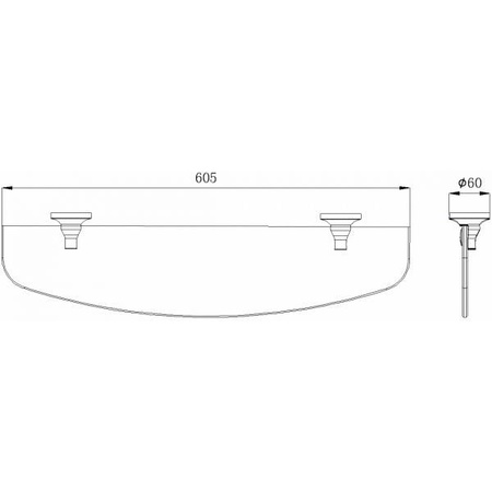 Полка стеклянная Rush Corsica CO42610