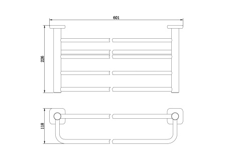 Полотенцедержатель с полкой WONZON & WOGHAND, хром WW-V1901-CR