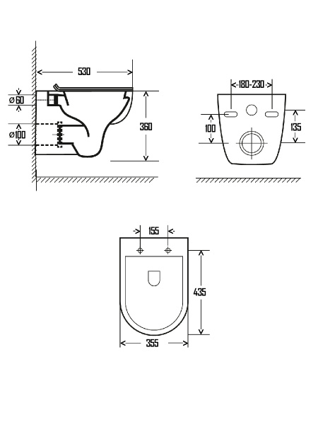 Унитаз подвесной безободковый AQUAme AQM2008