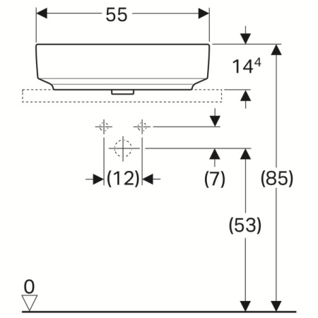 Раковина накладная (55х40) Geberit Variform 500.771.01.2