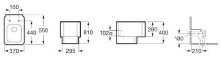 Унитаз приставной Roca Element 347577000 без сиденья