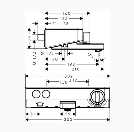 Термостат для ванны Hansgrohe ShowerTablet Select 300 13151000 хром