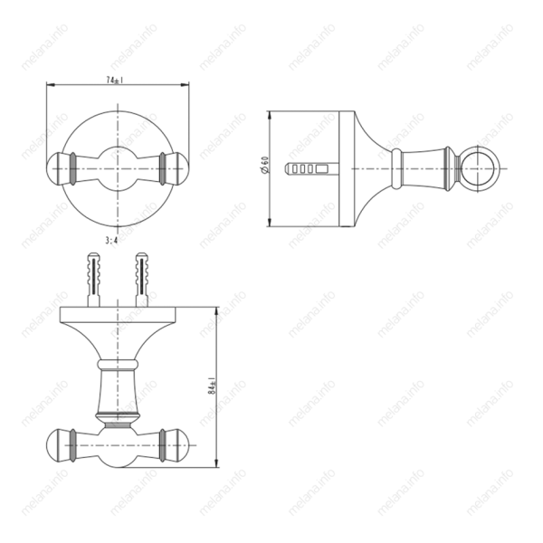 Крючок двойной Melana MLN-821008