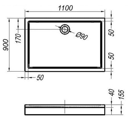 Душевой поддон Kolpa San Flamenco 110x90
