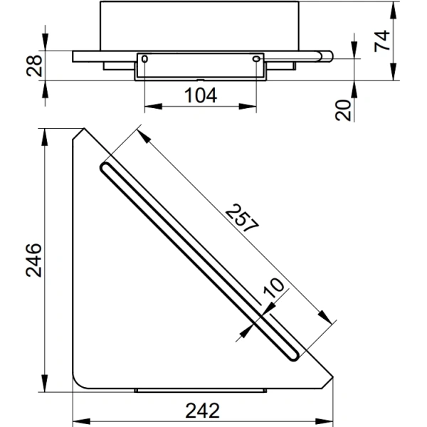 Полка для ванной со встроенным стеклоочистителем KEUCO Aveno 14657370100 черный матовый