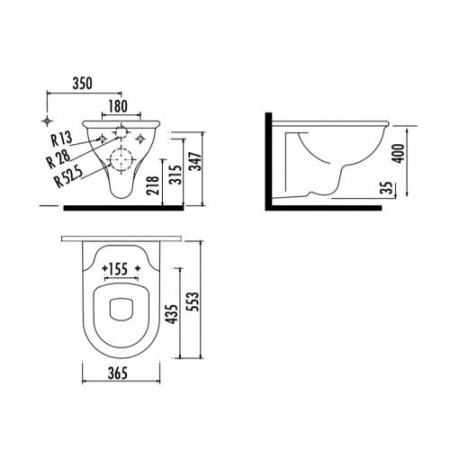 Унитаз подвесной Creavit Selin SL320-11CB00E-0000