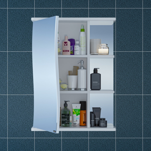 Зеркальный шкаф (55х70)  СаНта Волна 55 101009