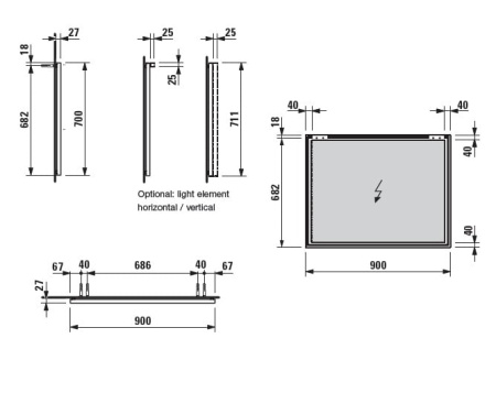 Светильник Laufen Frame25 4.4757.1.900.007.1