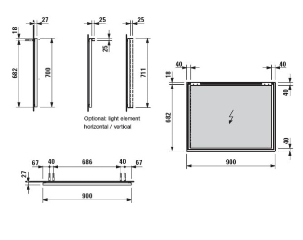 Светильник Laufen Frame25 4.4757.1.900.007.1