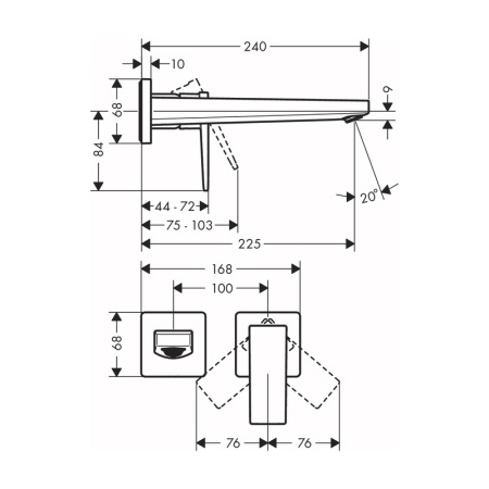 Смеситель для раковины встраиваемый Hansgrohe Metropol 32526000 хром