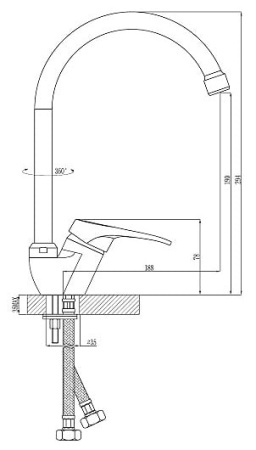 Смеситель для кухонной мойки Rossinka B (B35-23)