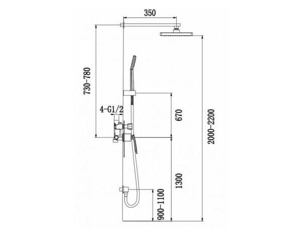 Душевой комплект Timo Helmi SX-4069/00-16SM (412) chrome/white