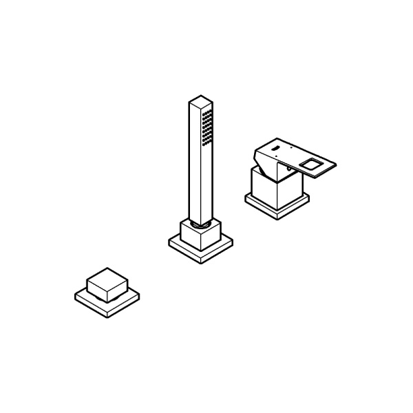 Смеситель для ванны на 3 отверстия GROHE Eurocube 19966 000 (19966000) хром