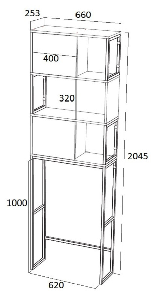 Шкаф 1Marka Grunge loft Ц0000005249