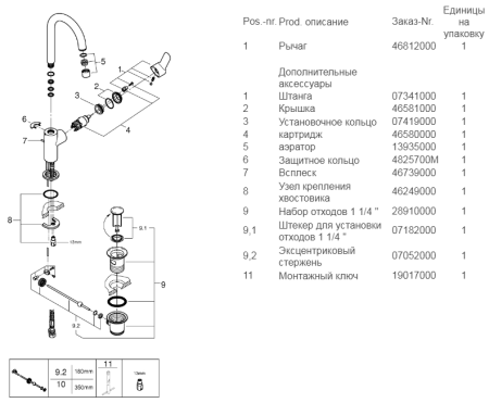 Смеситель для раковины Grohe BauEdge 23760 000 (23760000) хром