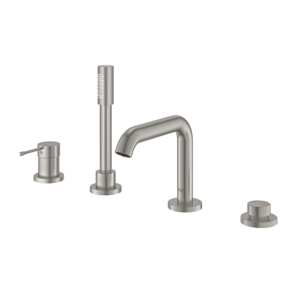 Смеситель однорычажный для ванны на 4 отверстия Grohe Essence New 19578 DC1 (19578DC1) суперсталь