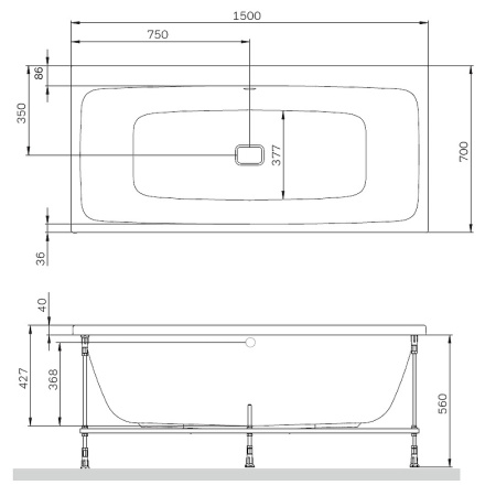 Акриловая ванна AM.PM Func (150х70) W84A-150-070W-A