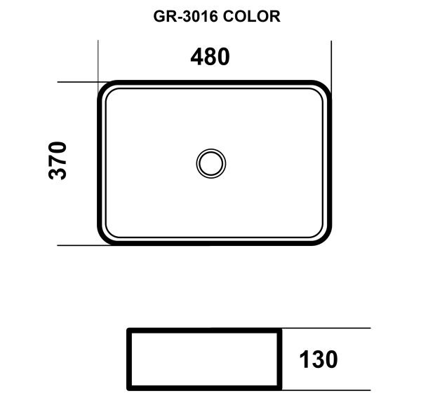 Раковина накладная (48х37) Grossman Color GR-3016BM, черный