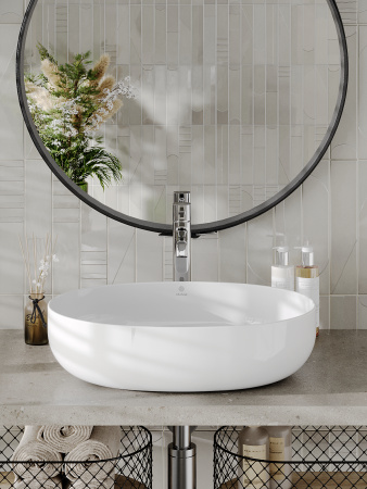 Раковина накладная (51,5х39) Orange  B05-520W белый глянец