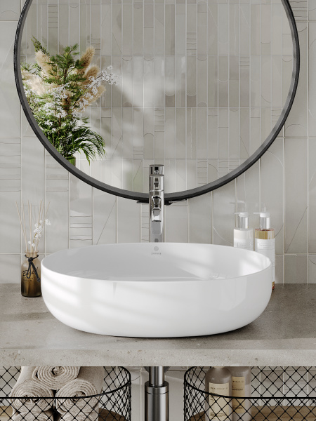 Раковина накладная (51,5х39) Orange  B05-520W белый глянец